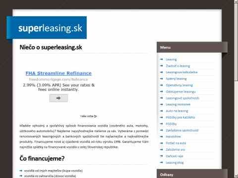 Kliknutím přejdete na http://www.superleasing.sk Náhled www stránek http://www.superleasing.sk