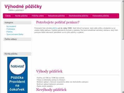 Nhled www strnek http://www.vyhodne-pozicky.sk/