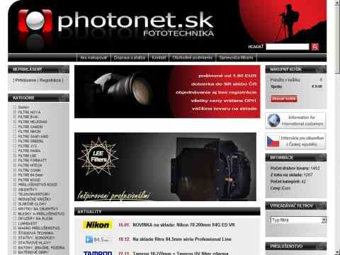 Náhled www stránek http://www.photonet.sk