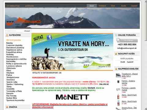 Kliknutím přejdete na http://outdoorsport.sk Náhled www stránek http://outdoorsport.sk
