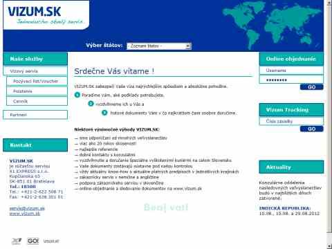 Kliknutím přejdete na http://vizum.sk/ Náhled www stránek http://vizum.sk/