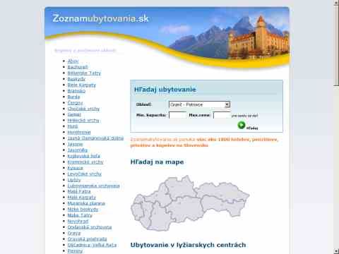 Nhled www strnek http://www.zoznamubytovania.sk