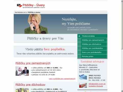 Nhled www strnek http://www.pozicky-uvery.sk/